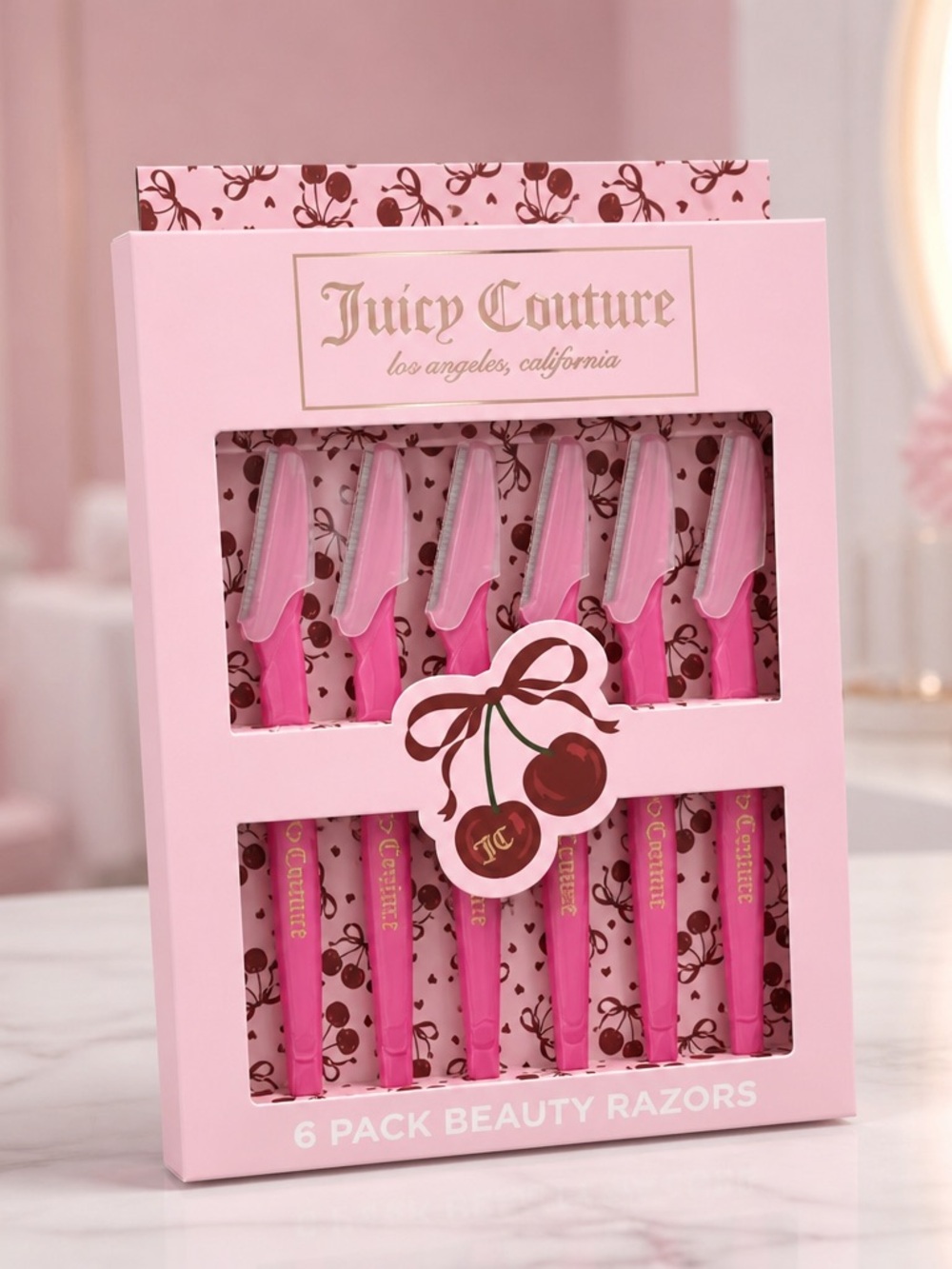 Juicy Couture Pink Beauty Razors 6-Pack New Cherry Design